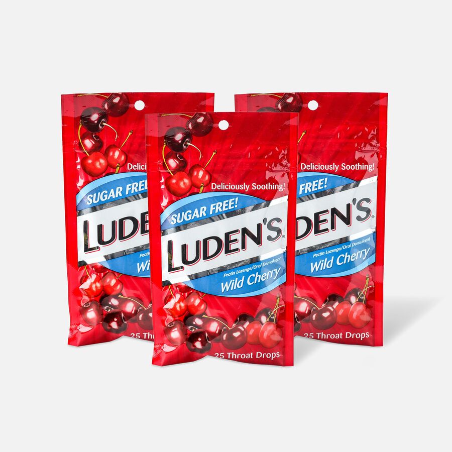 Luden's Wild Cherry Sugar Free Throat Drops, 25 ct.